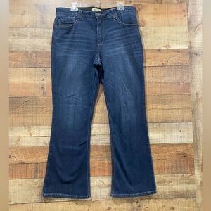 Democracy Dark Blue Flare Jeans With Built-In Slimming Abdominal Panel Size 16